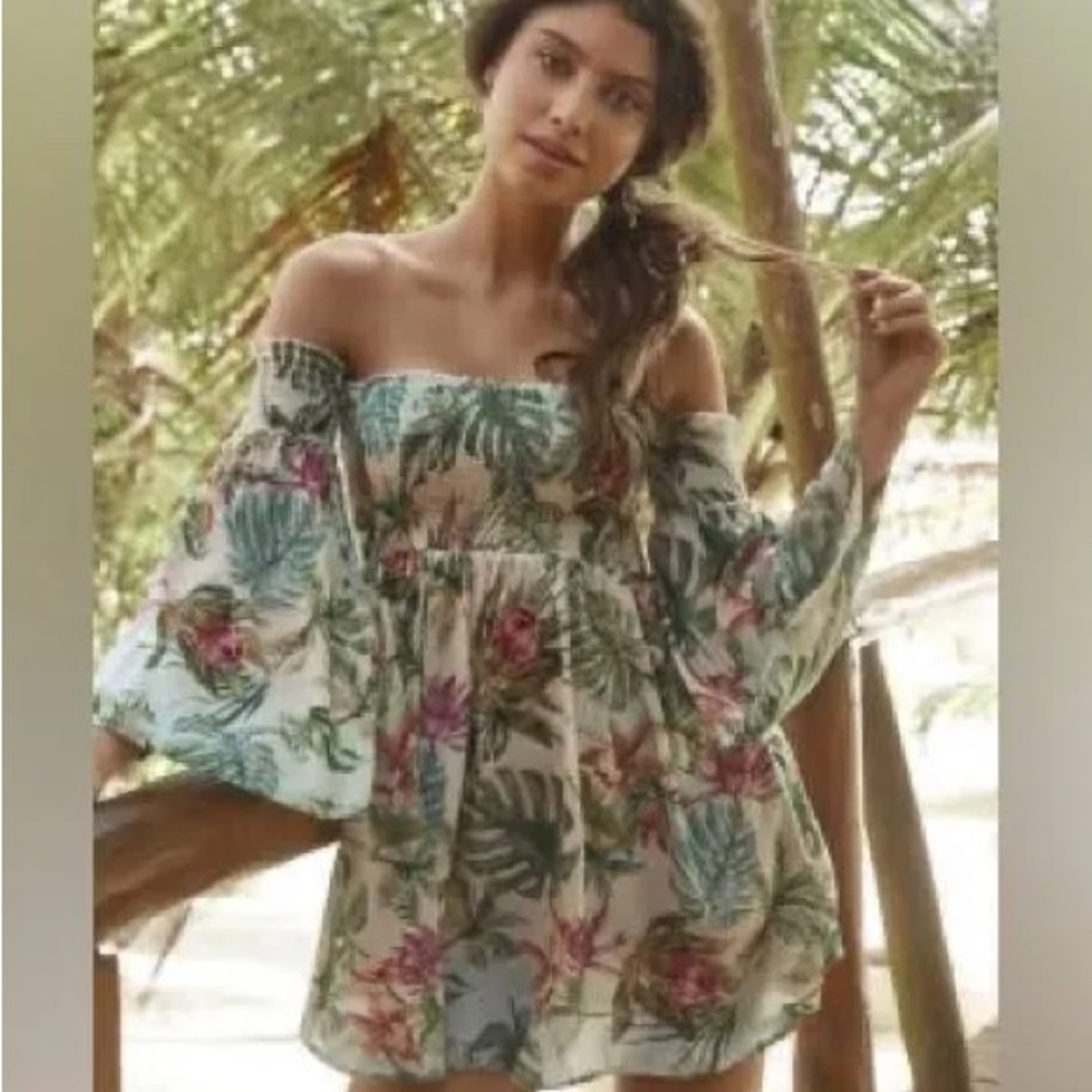 PILYQ Floral Off-Shoulder Women's Top - Tropical Print